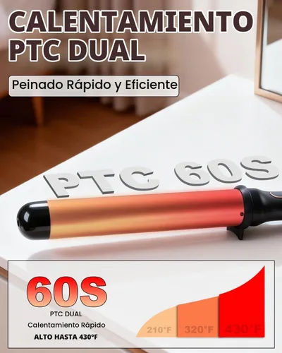 Vista 7 de Rizador de 1 pulgada, rizador profesional para cabello largo, sin abrazadera para un peinado rápido.