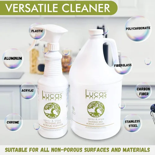 Vista 3 de Lucas - Spray limpiador multiusos de acrílico y plástico, 32 onzas líquidas + 1 galón de tamaño de recambio, paquete