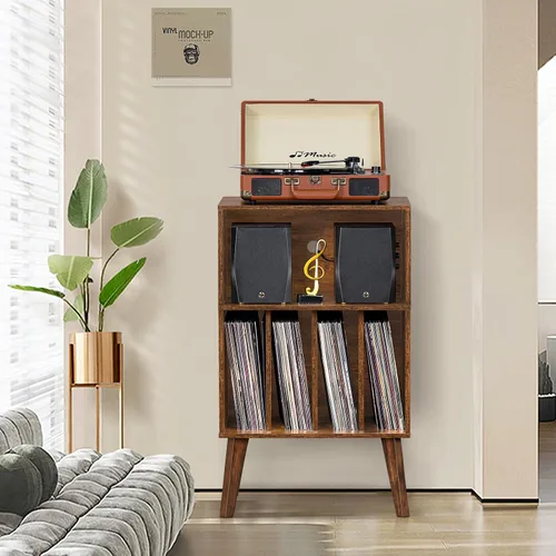 Vista 34 de Lerliuo - Soporte para tocadiscos, soporte para tocadiscos negro con capacidad para hasta 160 álbumes
