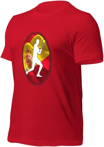 Vista 39 de Carlos Alcaraz Camiseta de manga corta unisex de algodón con diseño de bandera de España