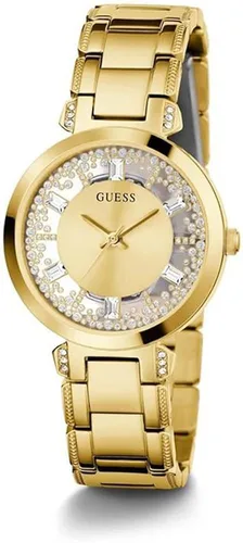 Vista 2 de GUESS US Womens Gold-Tone Transparent Analog Watch