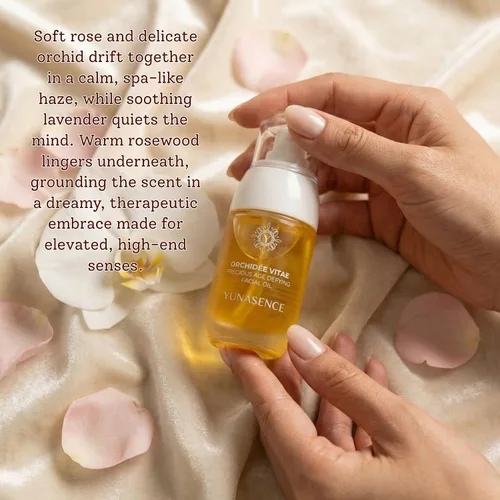 Vista 6 de YUNASENCE ORCHIDEE VITAE - Suero de aceite facial antienvejecimiento orgánico precioso, aceite facial con flor de orquídea, argán, maracuja, papaya