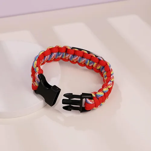 Vista 38 de Pulsera de alerta médica Paracord para hombres y mujeres Pulsera de identificación médica de acero inoxidable con hebillas de liberación lateral