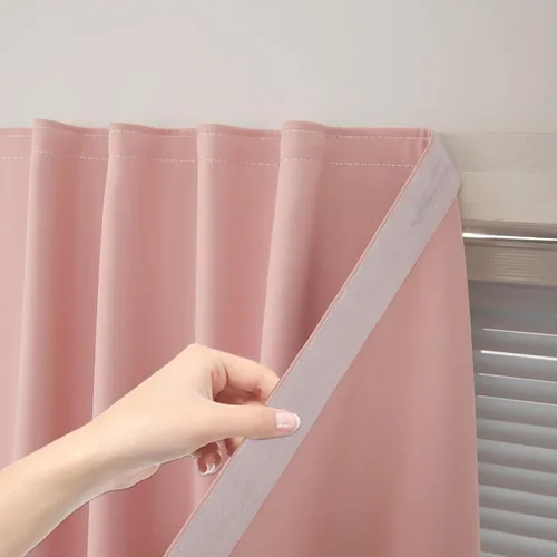 Vista 13 de Cortinas opacas con cinta autoadhesiva, sin barra, sin taladro, cubierta de ventana fácil de instalar para dormitorio, cocina, dormitorio, 34