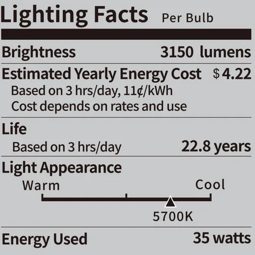 Vista 2 de Bombillas LED NEEWER E26 de 35 W, paquete de 2, 3150 lúmenes/5700 K/CRI 93+