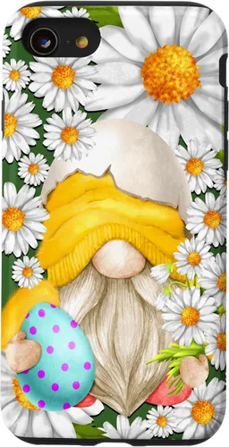 Vista 18 de iPhone 16 Easter Chick Gnome Graphic For Women Floral Daisy Flower Case