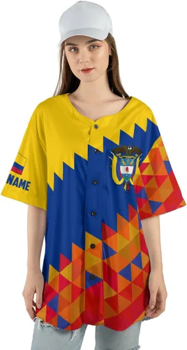 Vista 4 de Camiseta personalizada de béisbol de Colombia, camiseta de béisbol Colombia FLag Pride Camiseta Beisbol Colombiana
