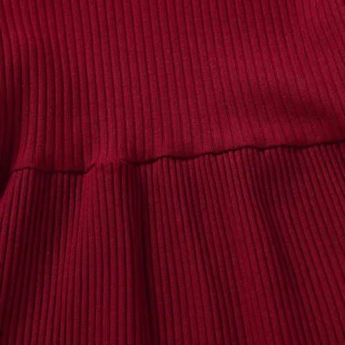 Vista 3 de YOUNGER TREE Ropa de otoño para bebés y niñas pequeñas, falda irregular de algodón sólido, vestido de invierno, falda de manga larga