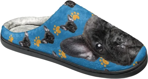 Vista 4 de Pantuflas cálidas para hombres y mujeres, suaves y cómodas pantuflas de casa, ligeras, sin cordones, esponjosas, para dormitorio, zapatos