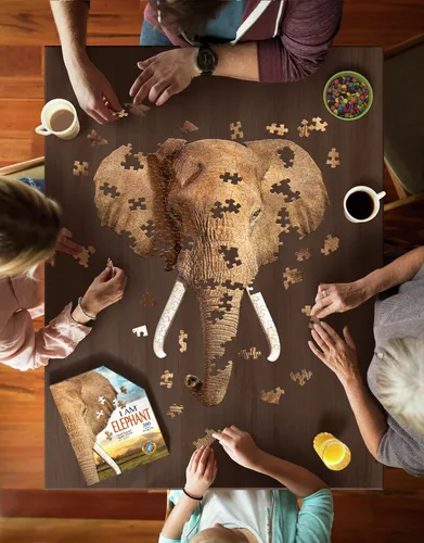 Vista 4 de e11even Madd Capp Puzzles - Yo soy elefante - 300 piezas - Rompecabezas en forma de animal (6017)