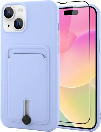 Vista 15 de MZELQ Cartera de TPU Compatible con Funda iPhone 12, Portarjetas Protección de Cámara Cubierta + Protector de Pantalla, Ranura Empujable para Niñas