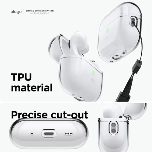 Vista 8 de elago [Paquete] Funda de silicona compatible con iPhone 14 y funda transparente compatible con AirPods Pro de 2ª