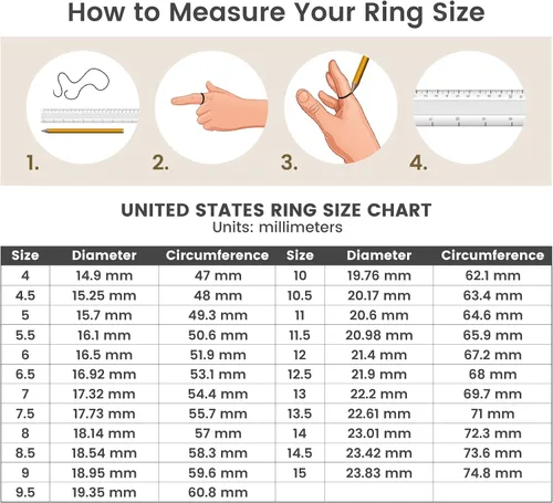 Vista 5 de PEORA Half Eternity Wedding Ring Band for Women 925 Sterling Silver in Princess Cut Gemstones, Sizes 5 to 9