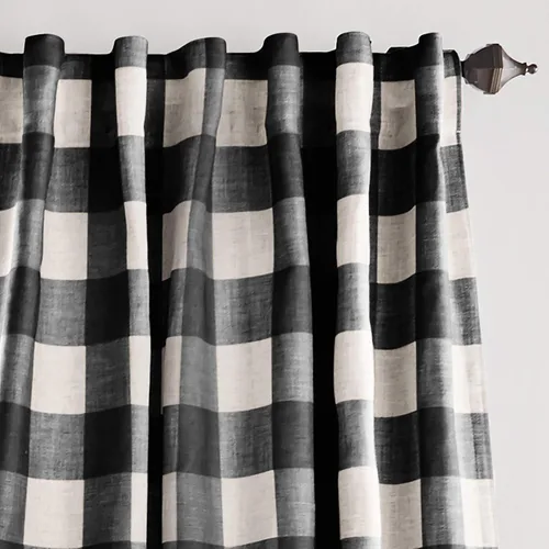 Vista 3 de Grainger Rod Pocket Back Tab Window Curtain Panel, Black - 52" W x 63" L