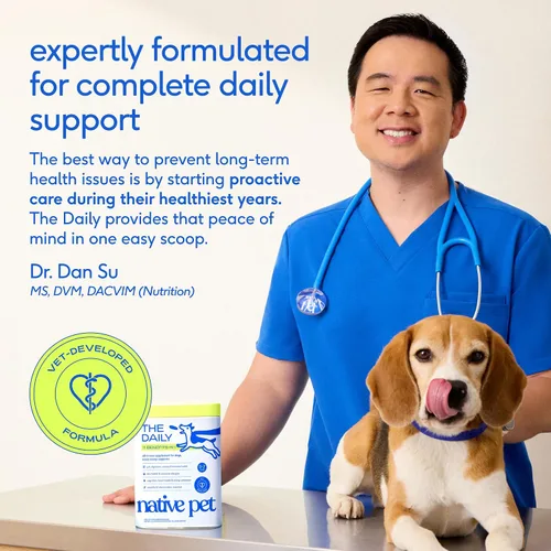 Vista 7 de Native Pet Vitaminas y Suplementos para Perros - Polvo de Vitaminas 11-en-1 para Complemento de Comida de Perro - Colágeno, Glucosamina
