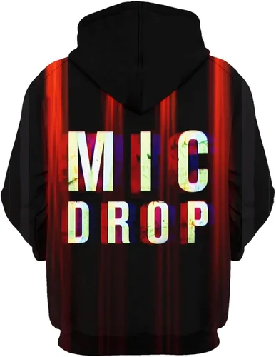 Vista 2 de Kpop - Sudadera con capucha 3D, ligera, con cordón, con bolsillo grande, unisex