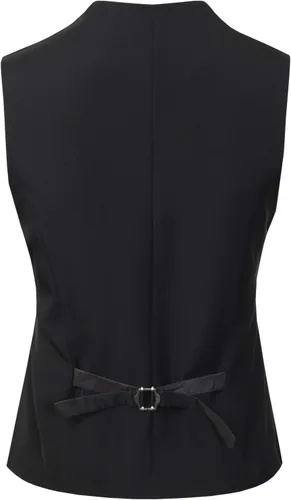 Vista 3 de Design by Olivia Chaleco de esmoquin con cuello en V y botones para mujer