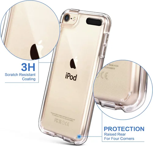 Vista 4 de IDWELL - Funda para iPod Touch 7, Touch 6/5 con 2 protectores de pantalla, funda rígida delgada y suave de TPU para iPod Touch 5/6/7ª