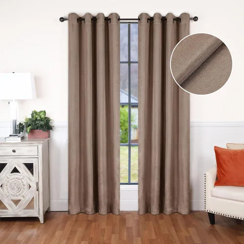 Vista 2 de Superior Linen Semi Blackout Curtains, Room Darkening, Bedroom, Drapes, Kitchen, Living Room Window Accents, Sun Blocking, Grommet Header, Classic