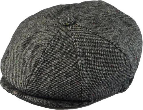 Vista 11 de Sombrero clásico de 8 paneles de mezcla de lana Newsboy Snap Brim Collection para hombre