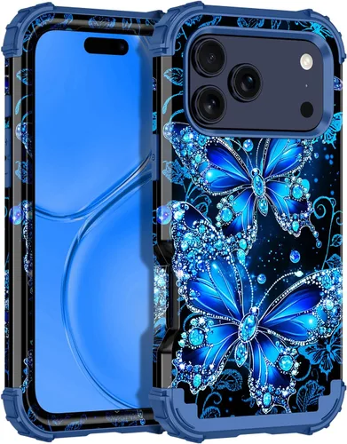 Vista 91 de Miqala Funda compatible con iPhone 8 Plus, iPhone 7 Plus, que brilla en la oscuridad, tres capas, resistente a los golpes, parachoques de plástico