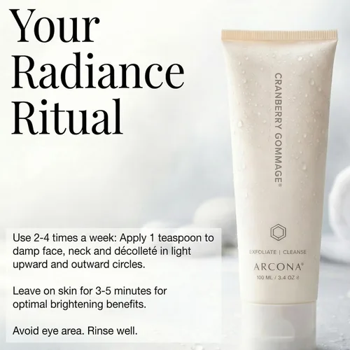Vista 5 de ARCONA Cranberry Gommage - Exfoliante facial purificante para exfoliar y desatascar los poros - Ilumina, tonificar y rejuvenecer la piel