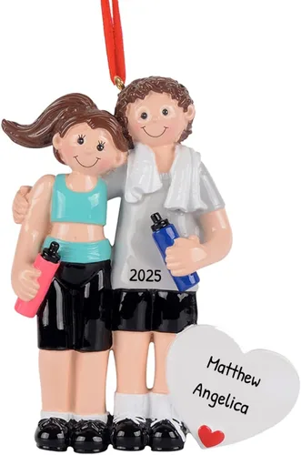 Vista 7 de Adornos de levantamiento de pesas personalizados para árbol de Navidad, adorno de entrenamiento, adorno de levantamiento de pesas, adorno de barra
