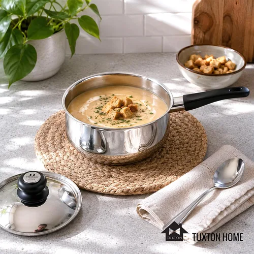 Vista 7 de Tuxton Home Nevada - Cacerola cubierta de 2 cuartos de galón; acero inoxidable, libre de PFTE y PFOA, apta para congelador a horno, compatible