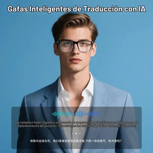 Vista 5 de Gafas inteligentes Bluetooth, traducción en tiempo real - Travel Gris