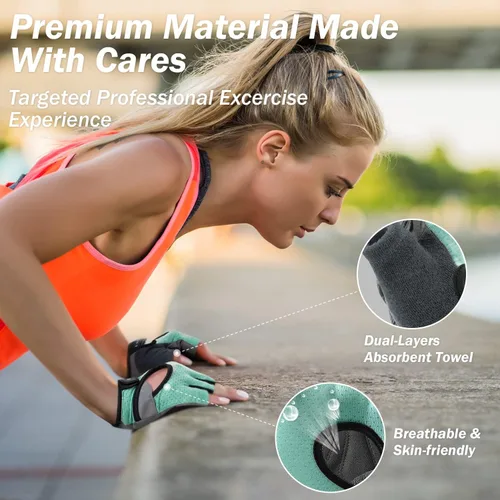 Vista 4 de LIFECT Freedom - Guantes de entrenamiento para levantamiento de pesas que cubre los nudillos, guantes cortos sin dedos con dorso curvo abierto