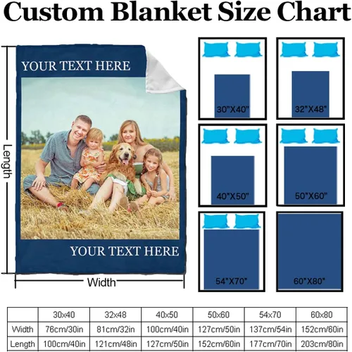 Vista 6 de InterestPrint Manta personalizada con nombre, 6 fotos, manta personalizada para aniversario, boda, para marido, esposa, amantes, 6 tamaños