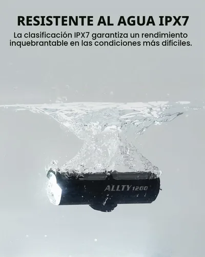 Vista 4 de Luz de bicicleta ALLTY 1200 con FFR Lightsync para carretera y MTB