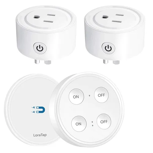 Vista 12 de LoraTap Mini adaptador de enchufe de salida de control remoto, interruptor de luz inalámbrico de rango de 656 pies para electrodomésticos,