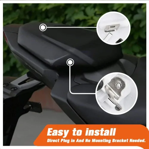 Vista 3 de MT07 FZ07 2013 2014 2015 2016 2017 Accesorios Asiento trasero Carenado Cubierta Asientos Cowl Negro Aspecto de fibra de carbono para Yamaha MT FZ 07