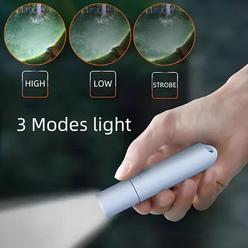 Vista 5 de Paquete de 5 mini linternas LED pequeñas, luces de flash recargables USB C, linternas ultraligeras con zoom para el hogar, emergencia, camping
