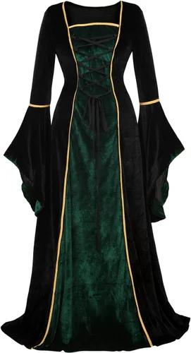 Vista 121 de Kranchungel - Vestidos renacentistas de estilo medieval/irlandés/campesino para mujer; disfraz de hada, para bailes