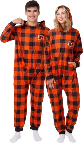 Vista 50 de FOCO Unisex NFL Team Logo Pajamas One Piece Onesie Patrón feo navideño