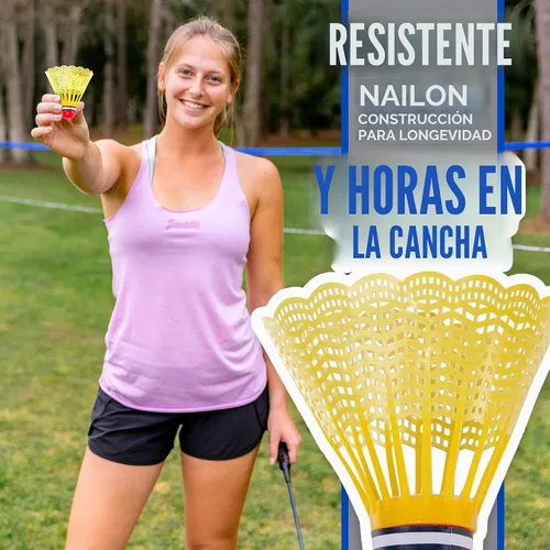 Vista 4 de Franklin Sports - Juegos de Voleibol + Bádminton - Juego de Playa + Patio Trasero - Voleibol, Bomba, Raquetas de Bádminton, Volantes, Red + Postes