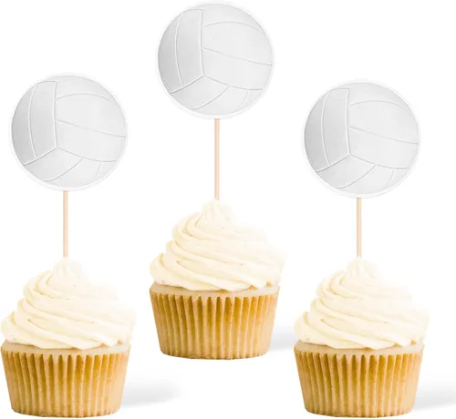 Vista 6 de Gexolenu 36 piezas de decoración de cupcakes de fútbol de doble cara para deportes al aire libre, baby shower, jugadores de fútbol, fiesta