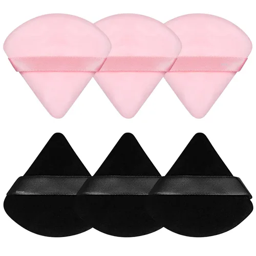 Vista 26 de 6 Piezas Borla de Polvo Triangular Esponja de Maquillaje Suave Borla de Maquillaje para Polvo Facial Base Cosmética Esponja Herramienta