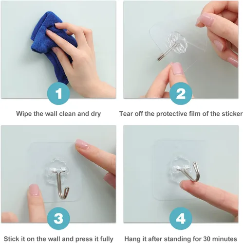 Vista 5 de Surblue Bolsa de almacenamiento para colgar en la pared con gancho adhesivo, almacenamiento colgante de armario para bolsillo, bolsa organizadora