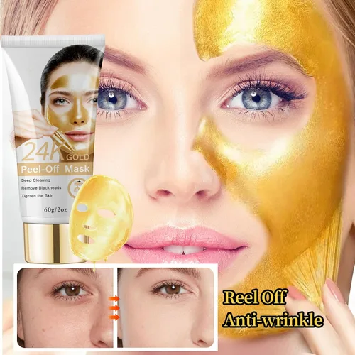 Vista 3 de Máscara para puntos negros, mascarilla de oro de 24 quilates, removedor de puntos negros, mascarilla facial reafirmante para cara, limpieza