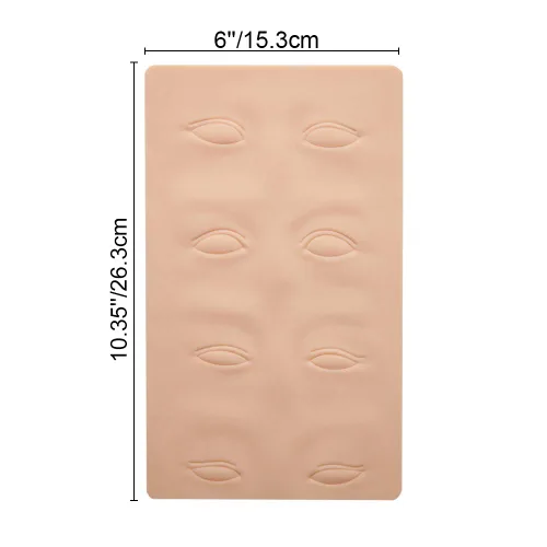 Vista 3 de DBQ 3 piezas de práctica de microblading 3D para cejas, maquillaje permanente, piel de silicona para practicar microcuchillas y agujas, hojas