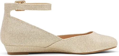 Vista 2 de DREAM PAIRS Revona - Zapatos planos para mujer, con correa para tobillo y plataforma baja