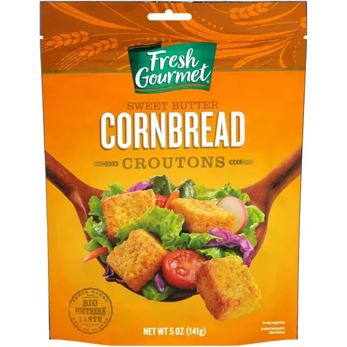 Vista 9 de Fresh Gourmet Crutones premium, pan de maíz dulce con mantequilla, 5 onzas (paquete de 4)