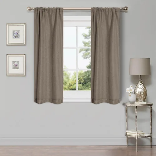 Vista 20 de BNM - Paneles de cortinas opacas para oscurecer la habitación, cortinas para cocina, dormitorio, oficina, ventanas de sala de estar, detalles