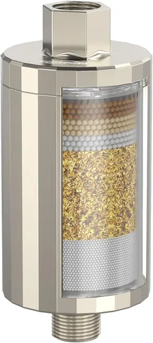 Vista 8 de Filtro de cabezal de ducha All Metal: filtro de ducha KDF 55 con vitamina C E y A para agua dura, filtros de agua de ducha universales de alta
