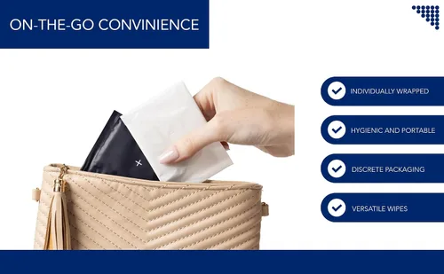 Vista 2 de 40 protectores y 40 toallitas femeninas, cada una envuelta individualmente