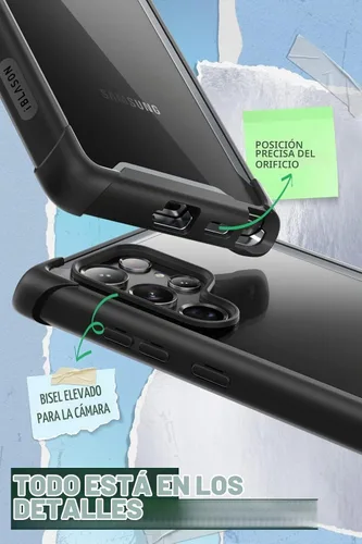 Vista 6 de i-Blason Funda transparente para Samsung Galaxy S22 Ultra (6.8 pulgadas) 5G, funda protectora robusta [Ares] sin protector de pantalla integrado