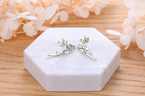 Vista 4 de Aretes colgantes de plata de ley 925 para mujeres adolescentes y niñas